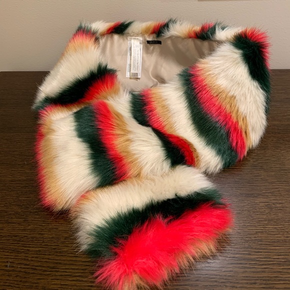 J. Crew Accessories - ❄️ J. Crew multicolored faux fur scarf.